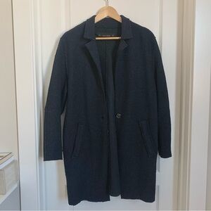 Zara Navy Blazer Cocoon-shaped Coat